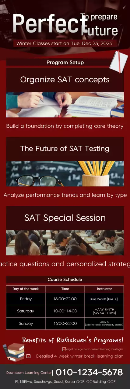 Guia de palestras especiais sobre educação limpa vermelha