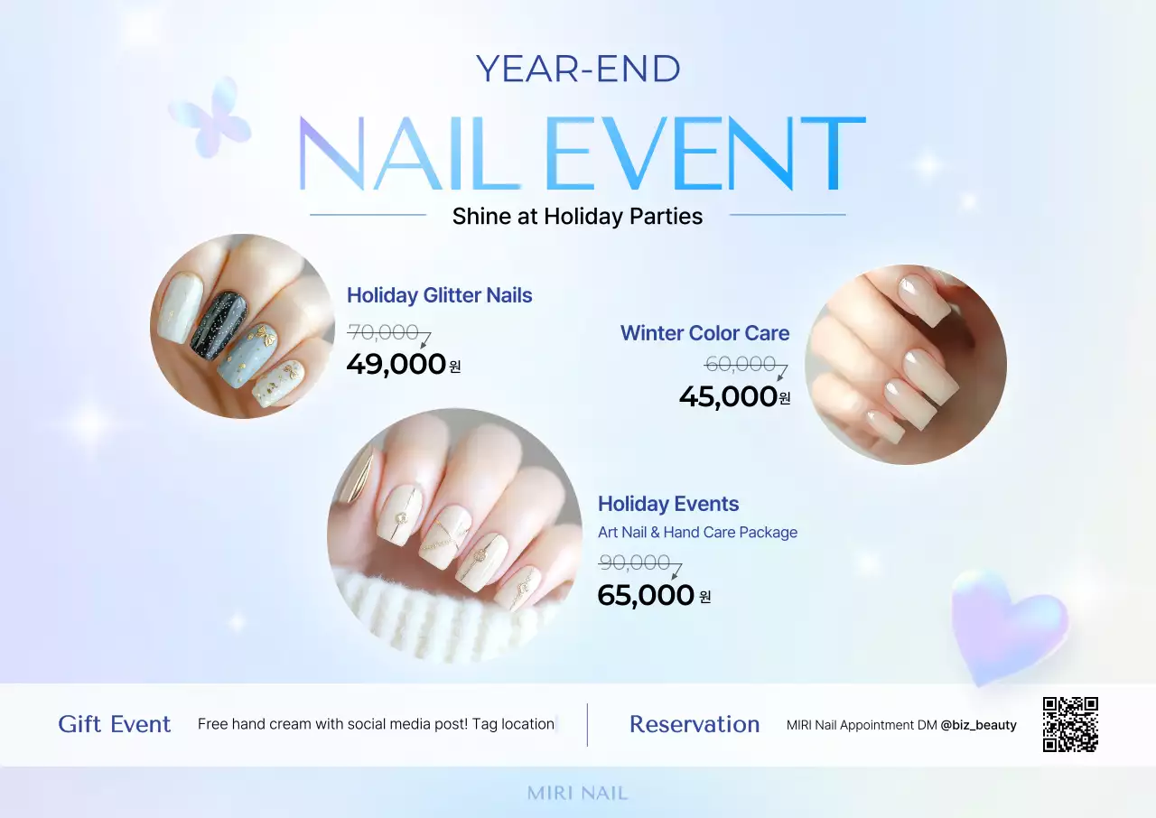 Promosi Seni Kuku Modern Biru Langit