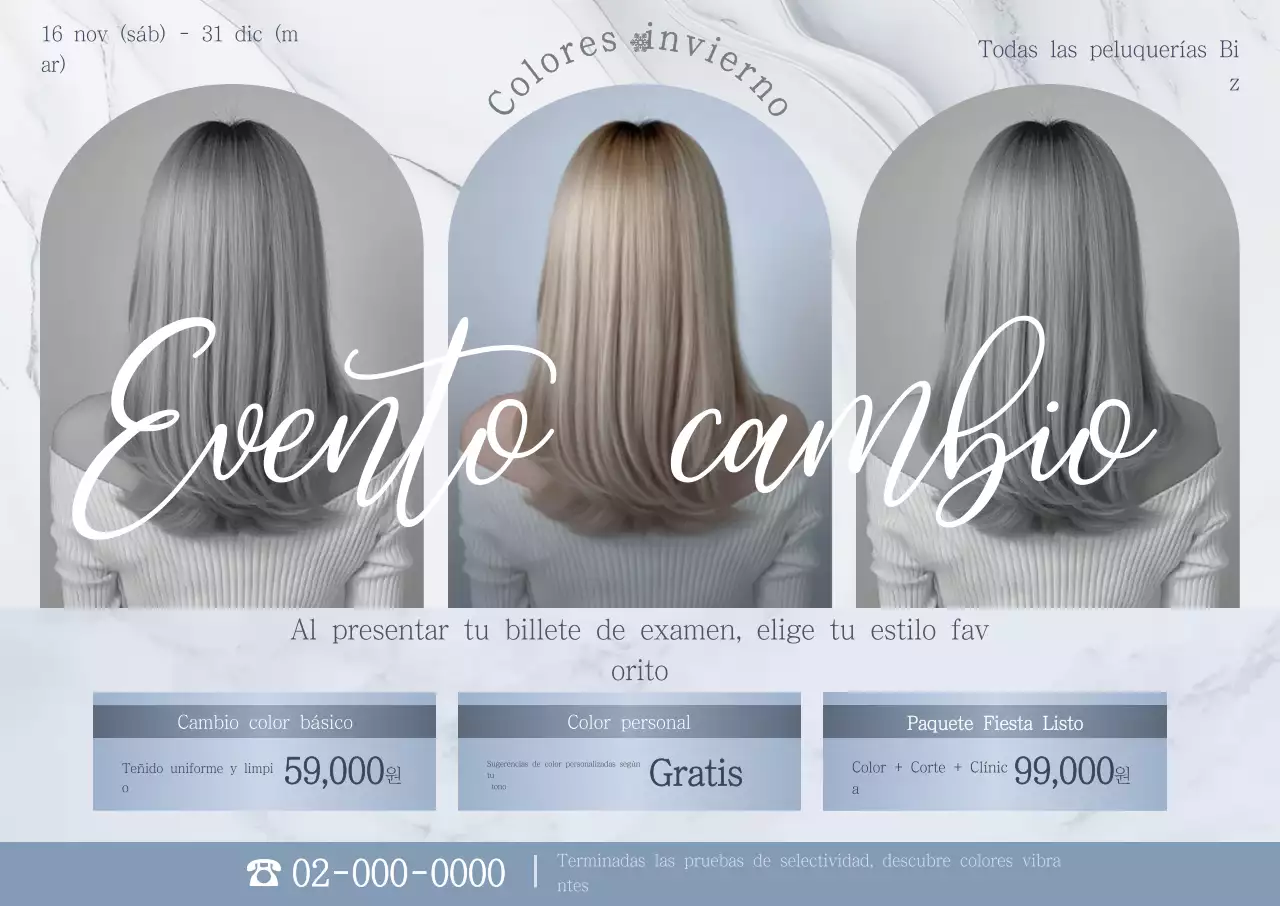 Evento de peinado moderno gris