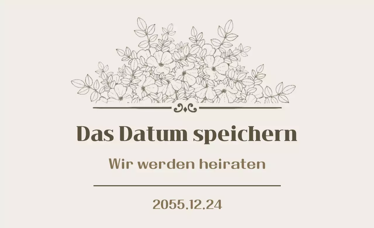 Beige Einfache Hochzeitseinladung