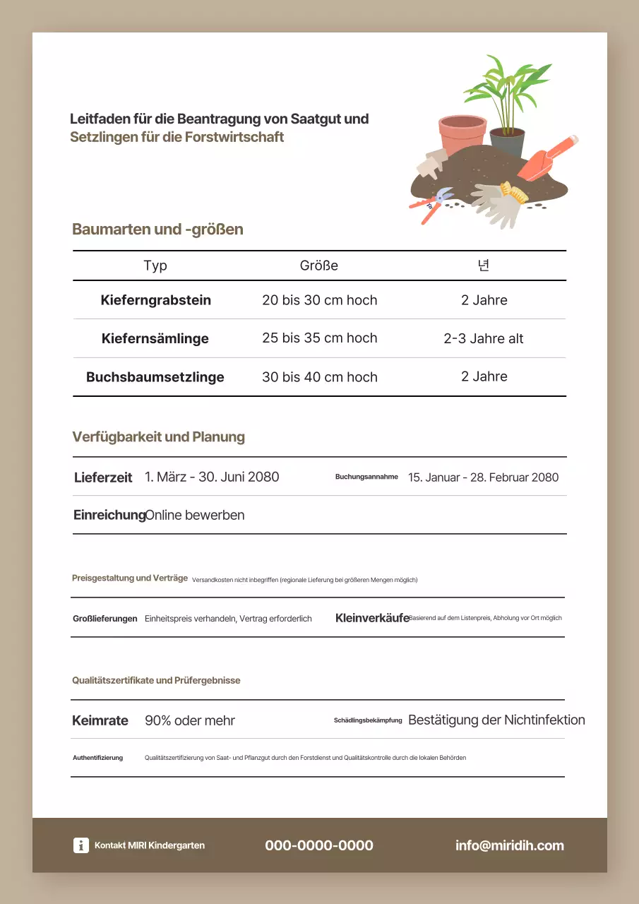 Beige Clean Forest Setzlingsanleitung