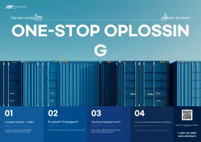 Blauwe moderne logistieke advertentie