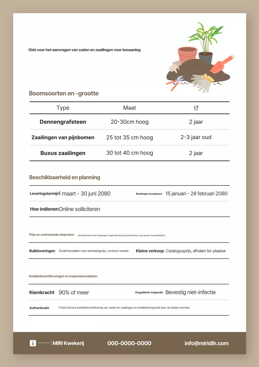 Beige Clean Forest Zaailinggids