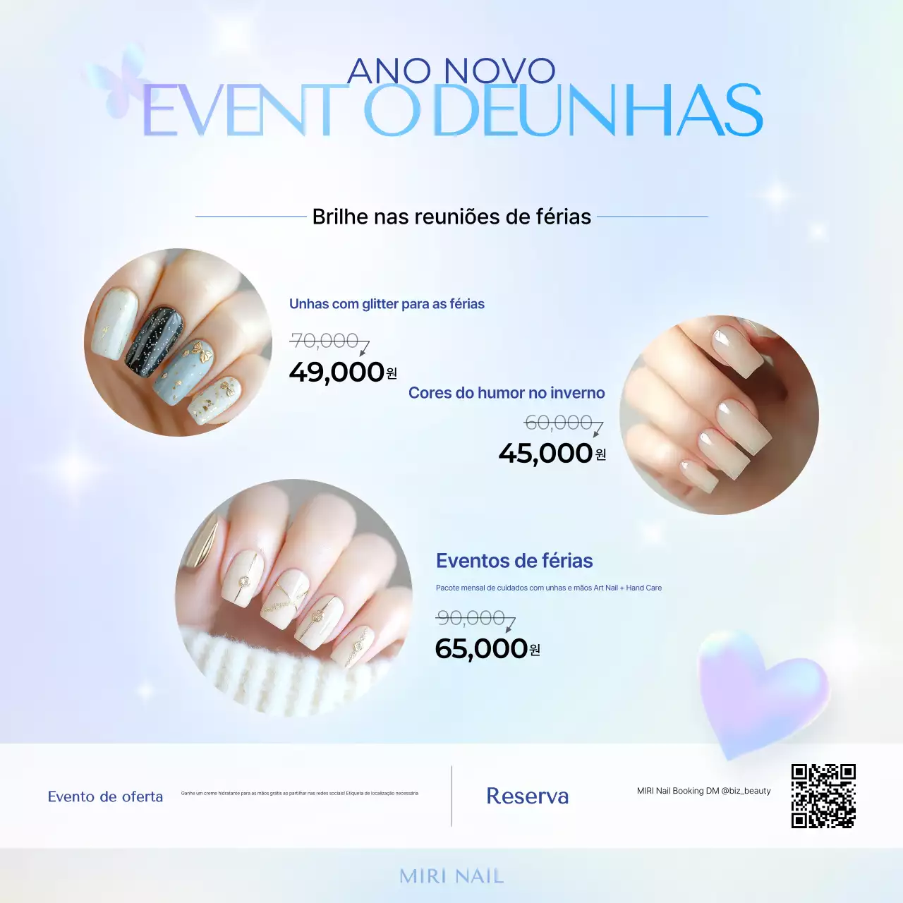 Promoção de Nail Art Moderna Azul-Céu