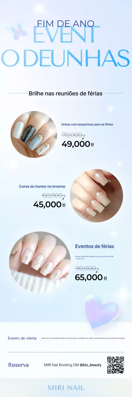 Promoção de Nail Art Moderna Azul-Céu