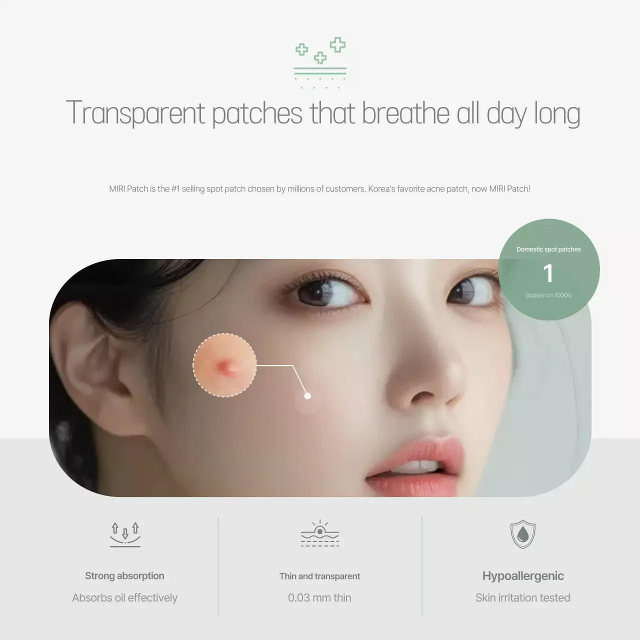Promotion of a simple green acne patch product