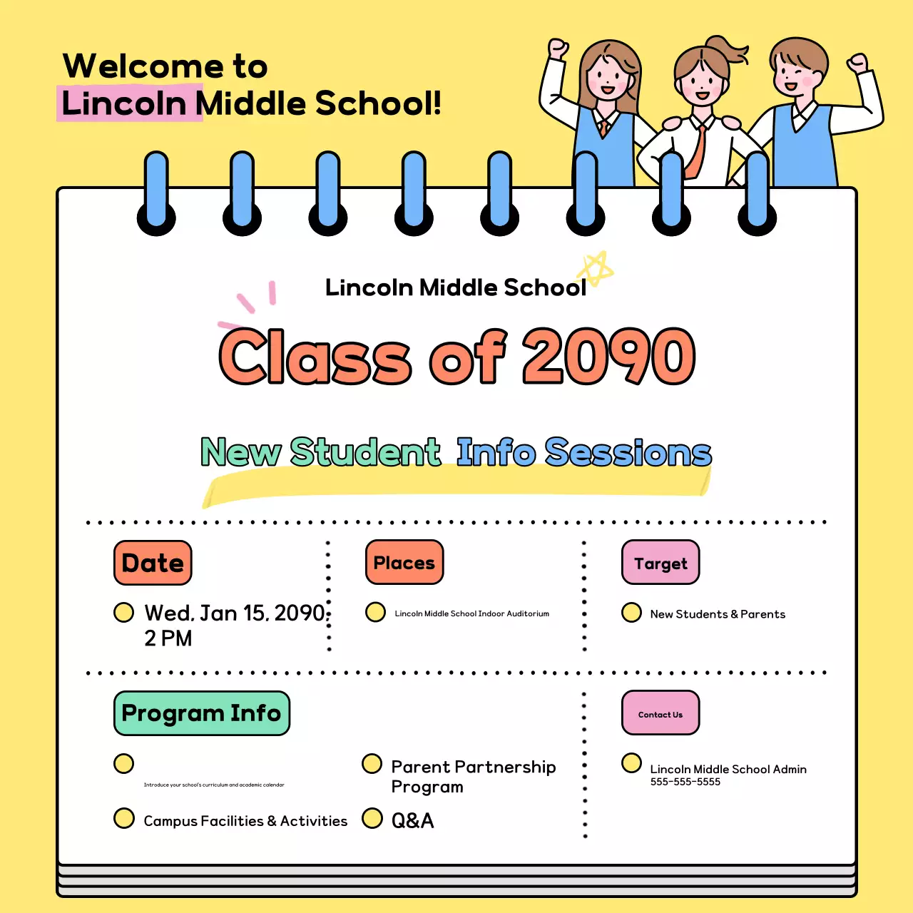 Yellow Cute Freshman Information Session Guide