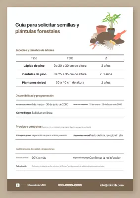 Guía de plántulas de bosque limpio beige