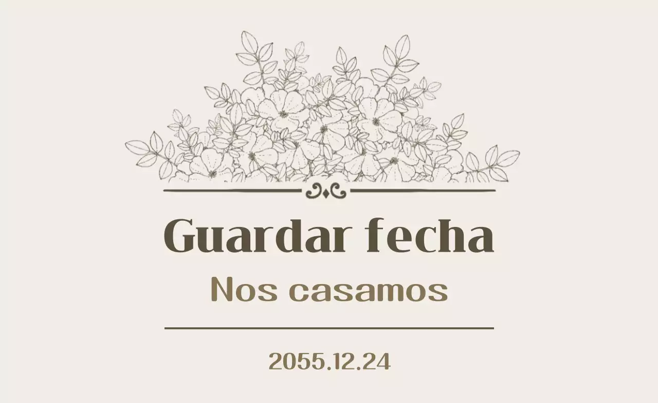 Invitación de boda sencilla en beige