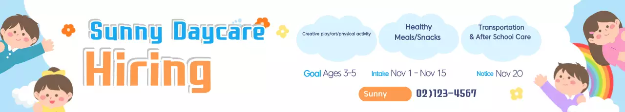 Recrutamento para creche Sky Blue Baby