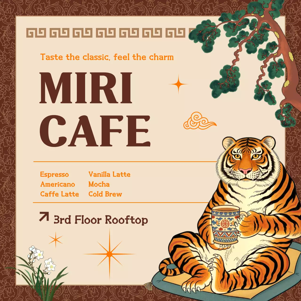 Brown Traditional Cafe Advertisement