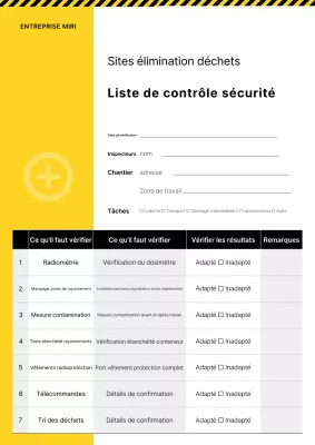 Manuel de vérification de sécurité de base jaune