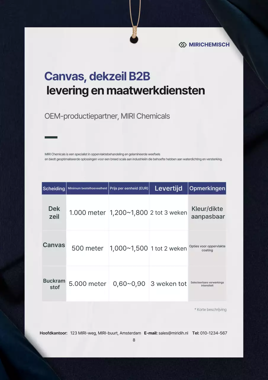 Handleiding voor een heldere B2B-transactieofferte in marineblauw