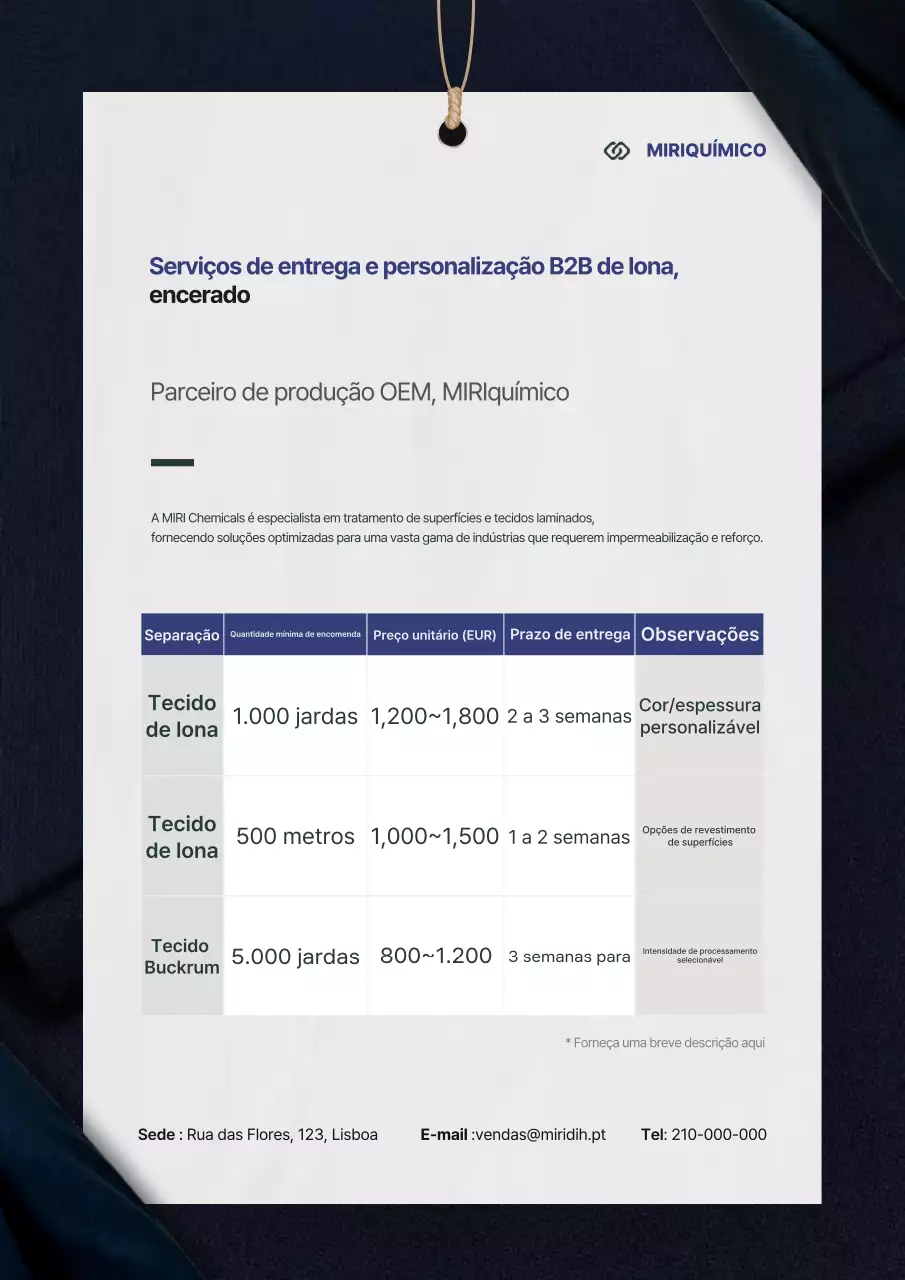 Guia para uma cotação de transação B2B limpa em azul marinho