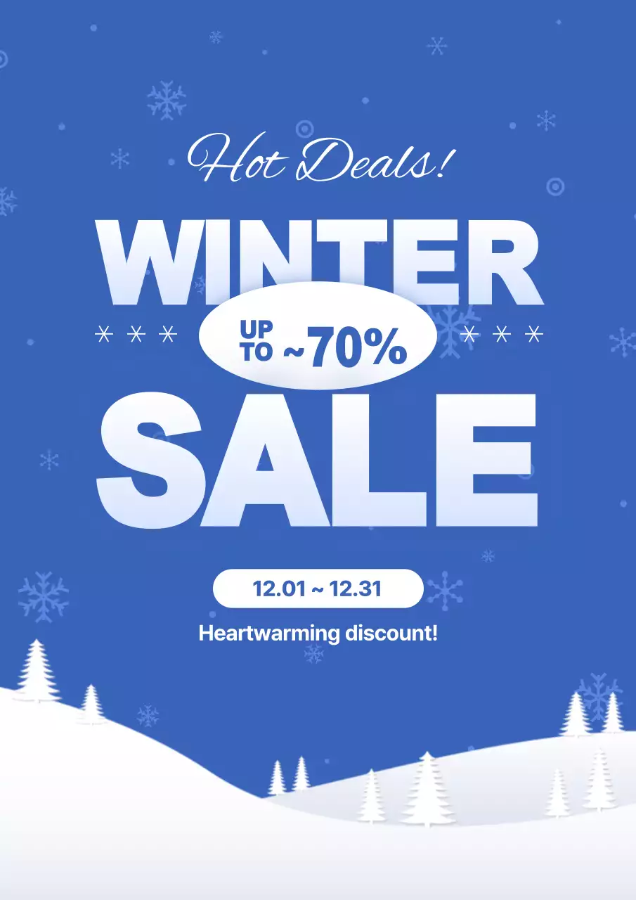 Khuyến mãi mùa đông hiện đại màu xanh