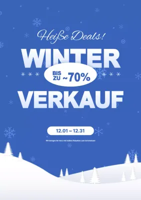 Blue Modern Winter Sale Promotion