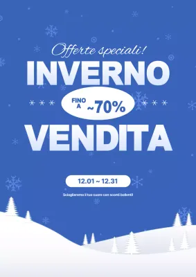Promozione dei saldi invernali Blue Modern