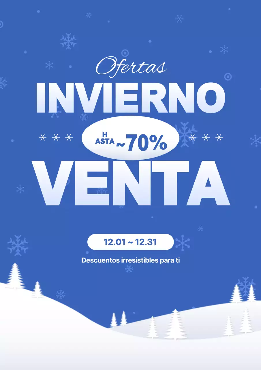 Promoción de rebajas de invierno Blue Modern