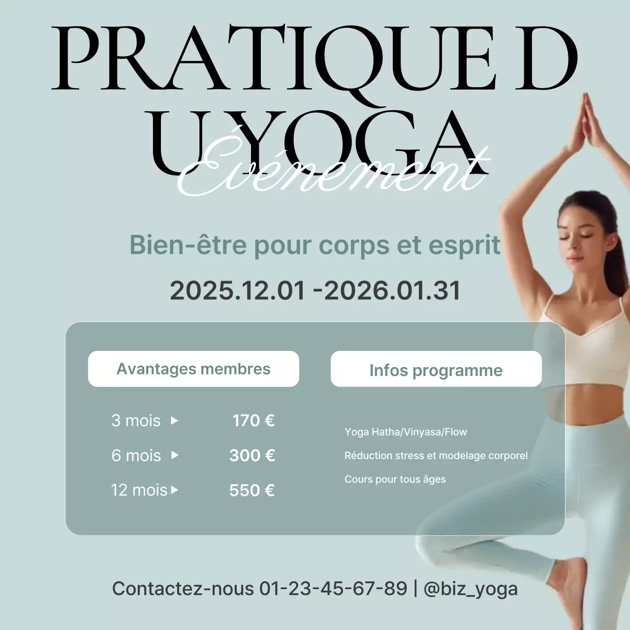 Publicité pour Mint Modern Yoga