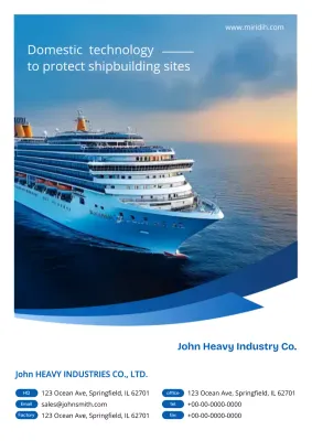 blue modern shipbuilding advertisement