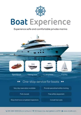 blue modern boat promotion