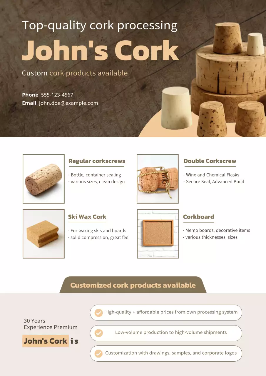 brown professional cork promotion