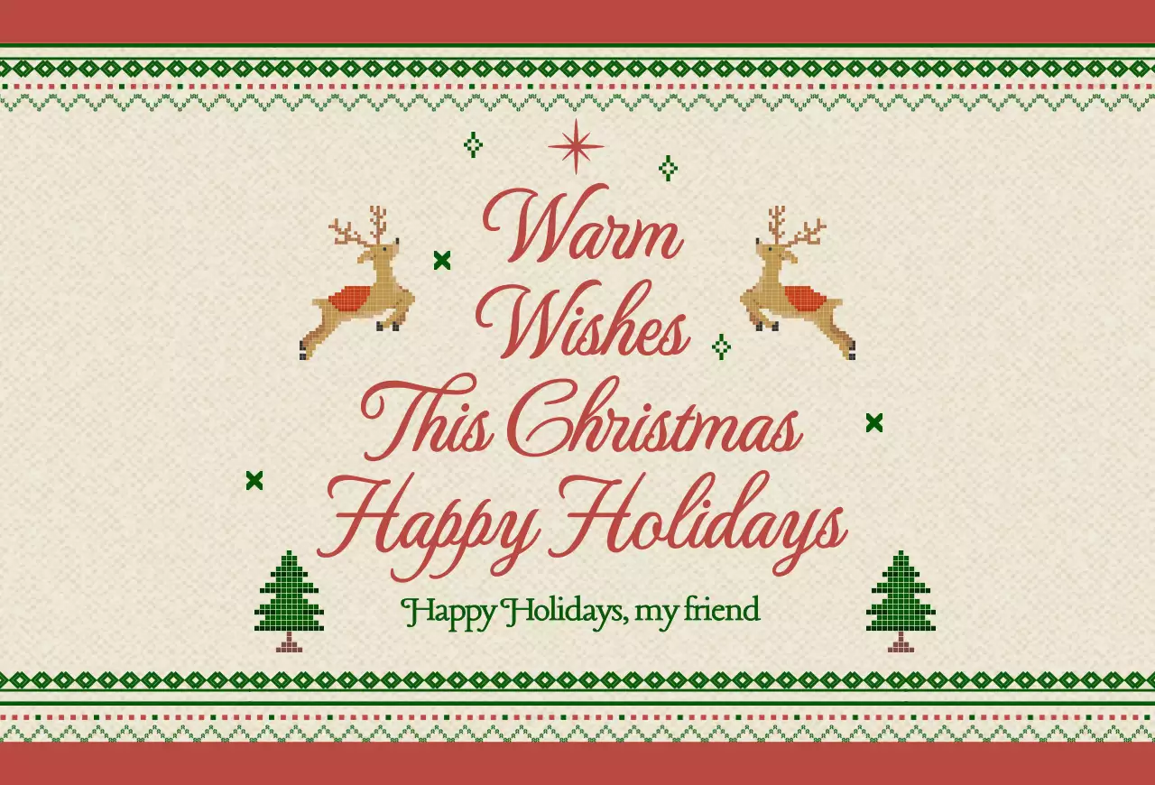 빨강 전통 크리스마스 엽서