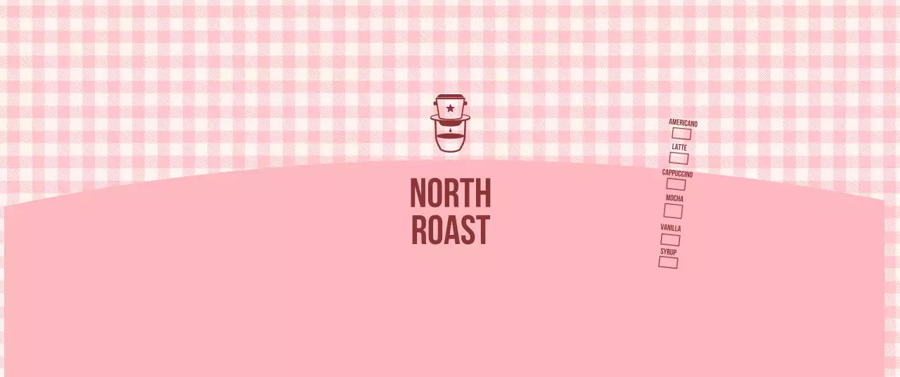 ピンク かわいい コーヒー ラベル チェックリストロゴ