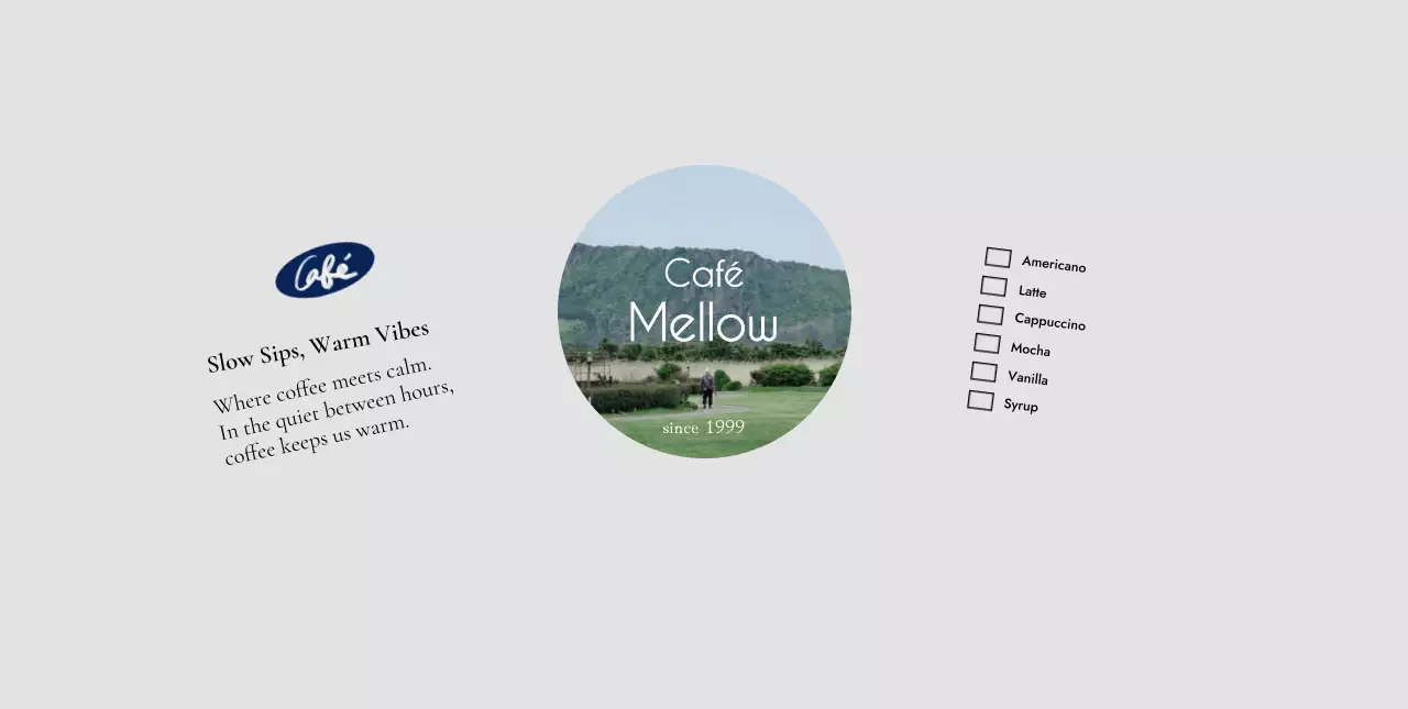 グレー シンプル カフェ メニュー チェックリスト写真