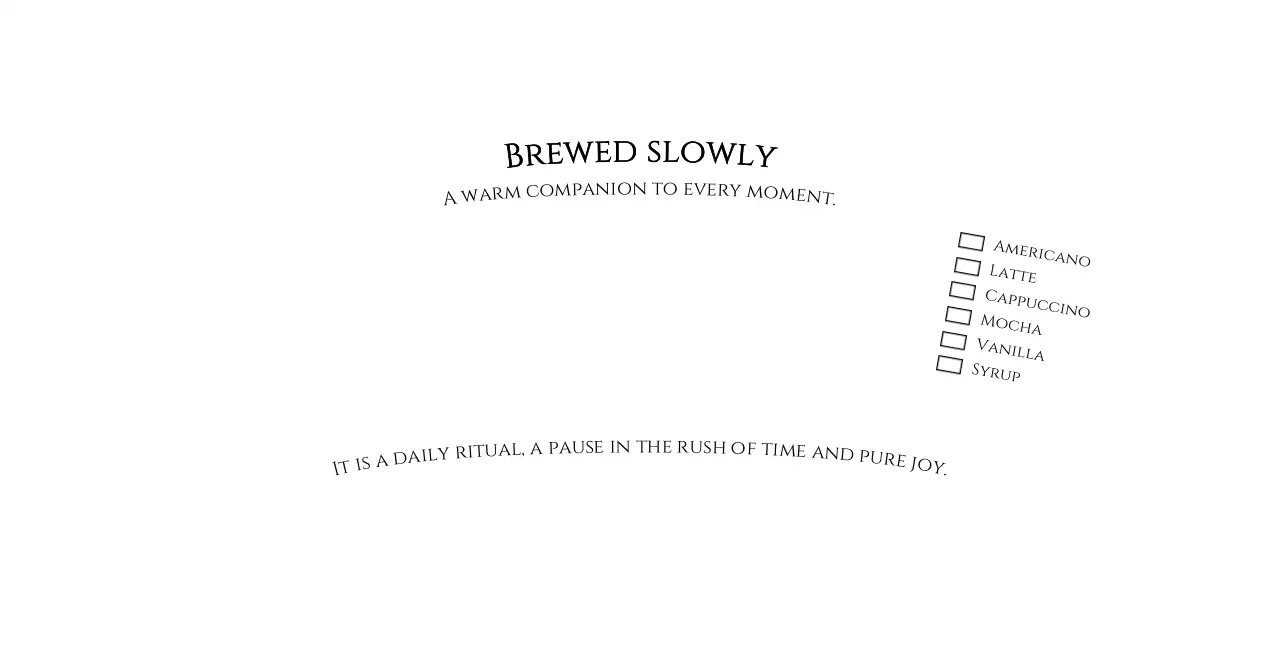 白黒 シンプル コーヒー メニュー チェックリスト小さなテキスト