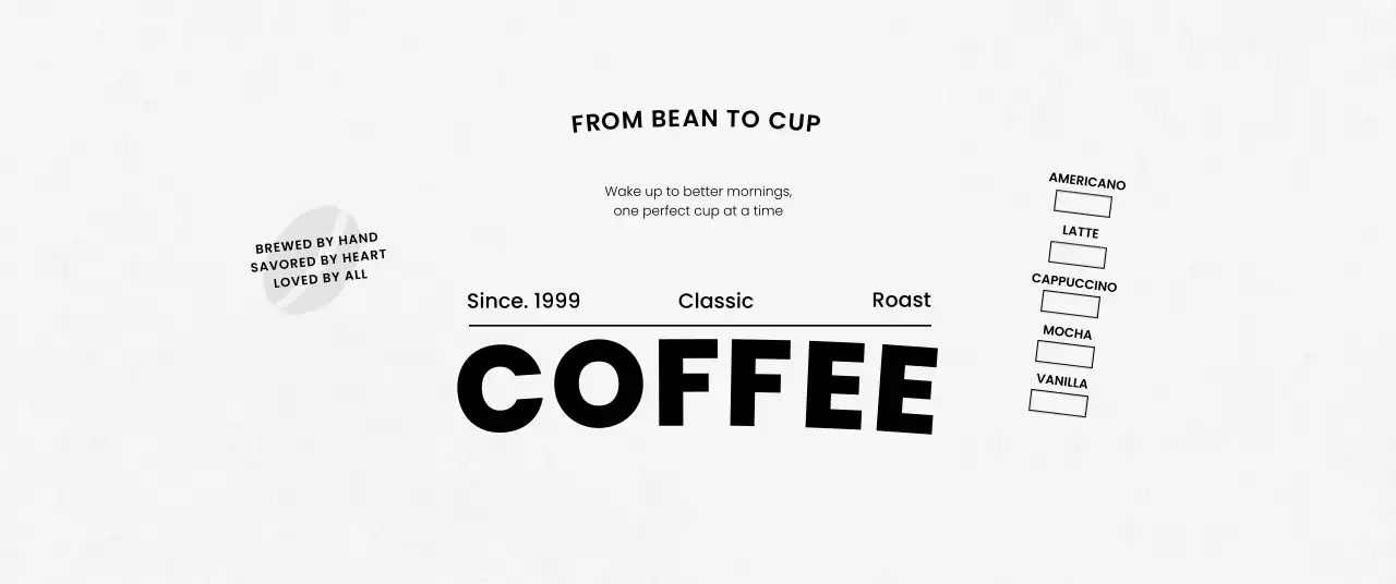 白黒 シンプル コーヒー ラベル チェックリストテキスト