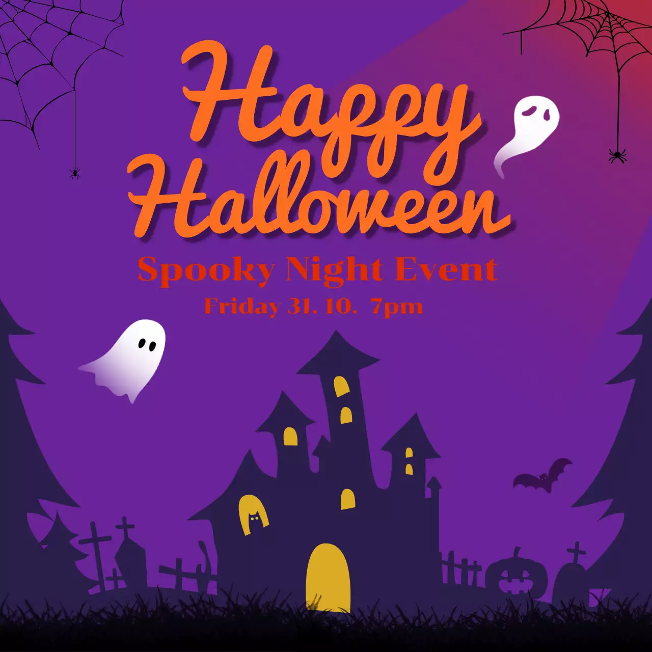 Purple Halloween Event Poster