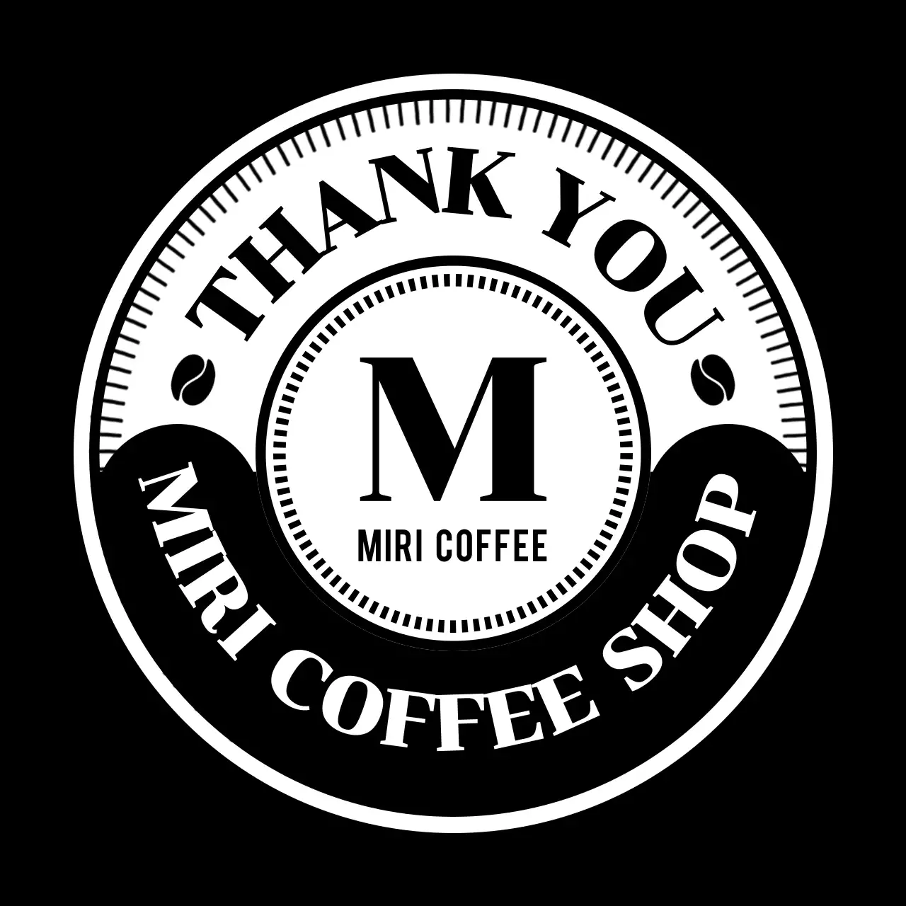 白黒 シンプル カフェ ラベル テキスト