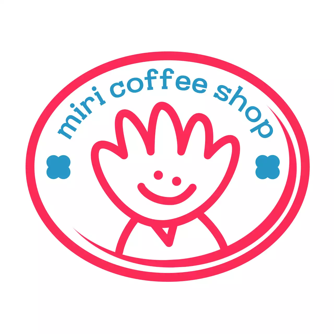 赤 かわいい コーヒーショップ ロゴ キャラクター