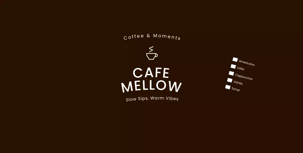 茶色 シンプル カフェ ロゴ チェックリストロゴ