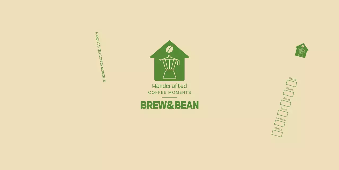 アイボリー シンプル コーヒー ラベル チェックリストロゴ