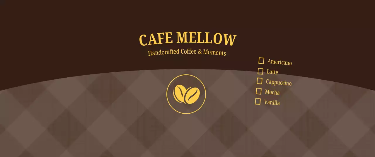 茶色 シンプル カフェ メニュー チェックリストロゴ