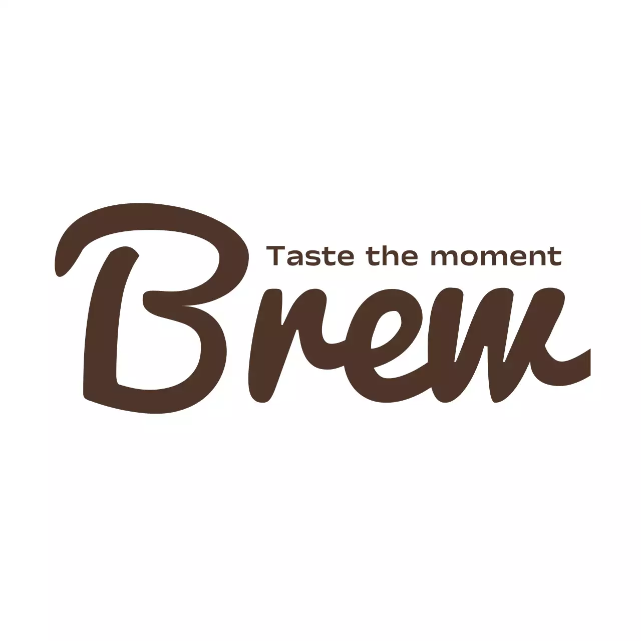 茶色 シンプル カフェ ロゴ 感性テキスト