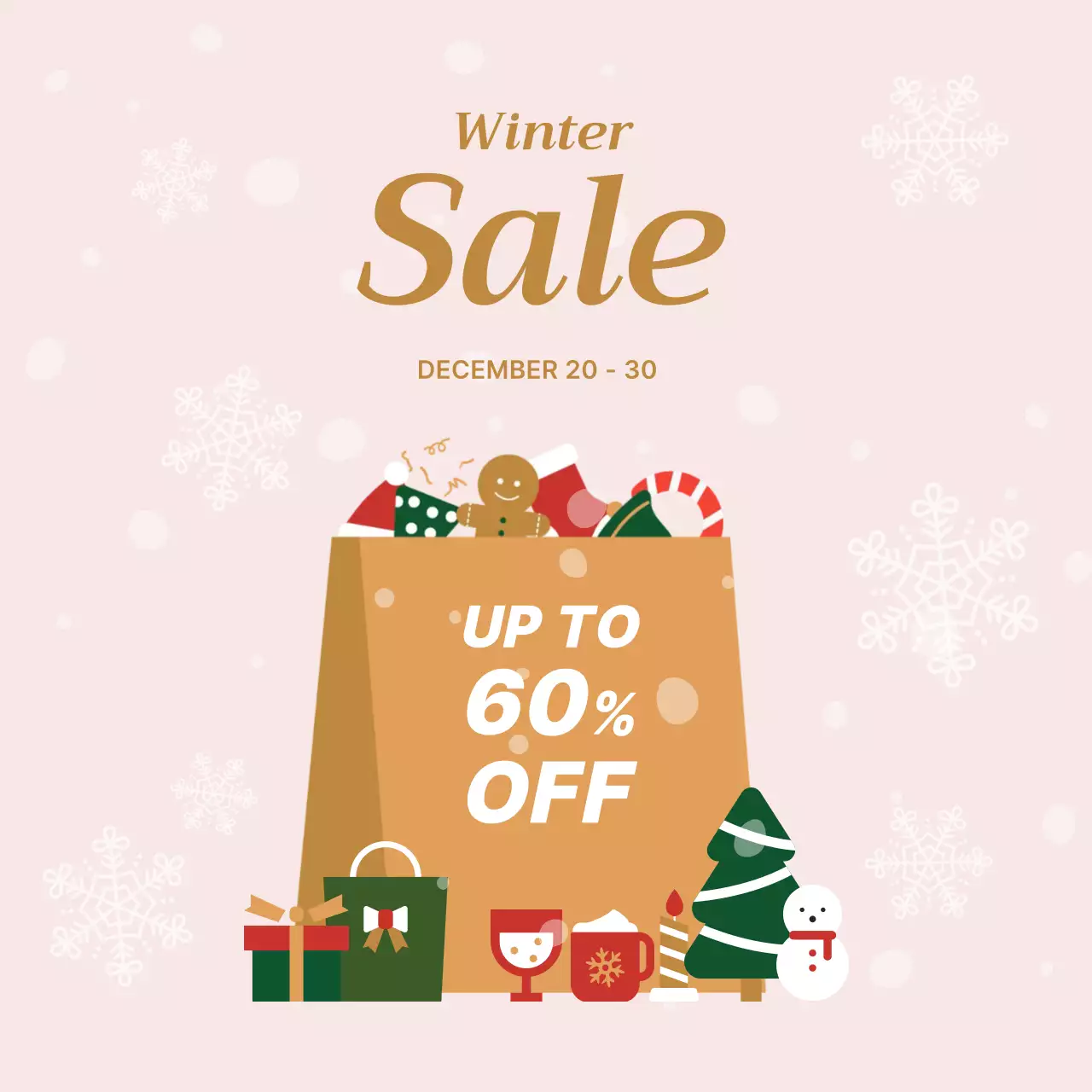 Cute winter discount promotion