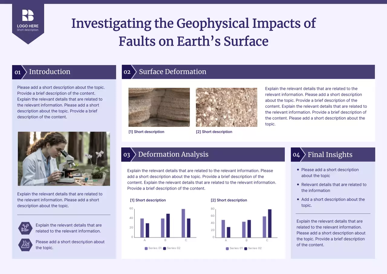 Purple Modern Report Poster