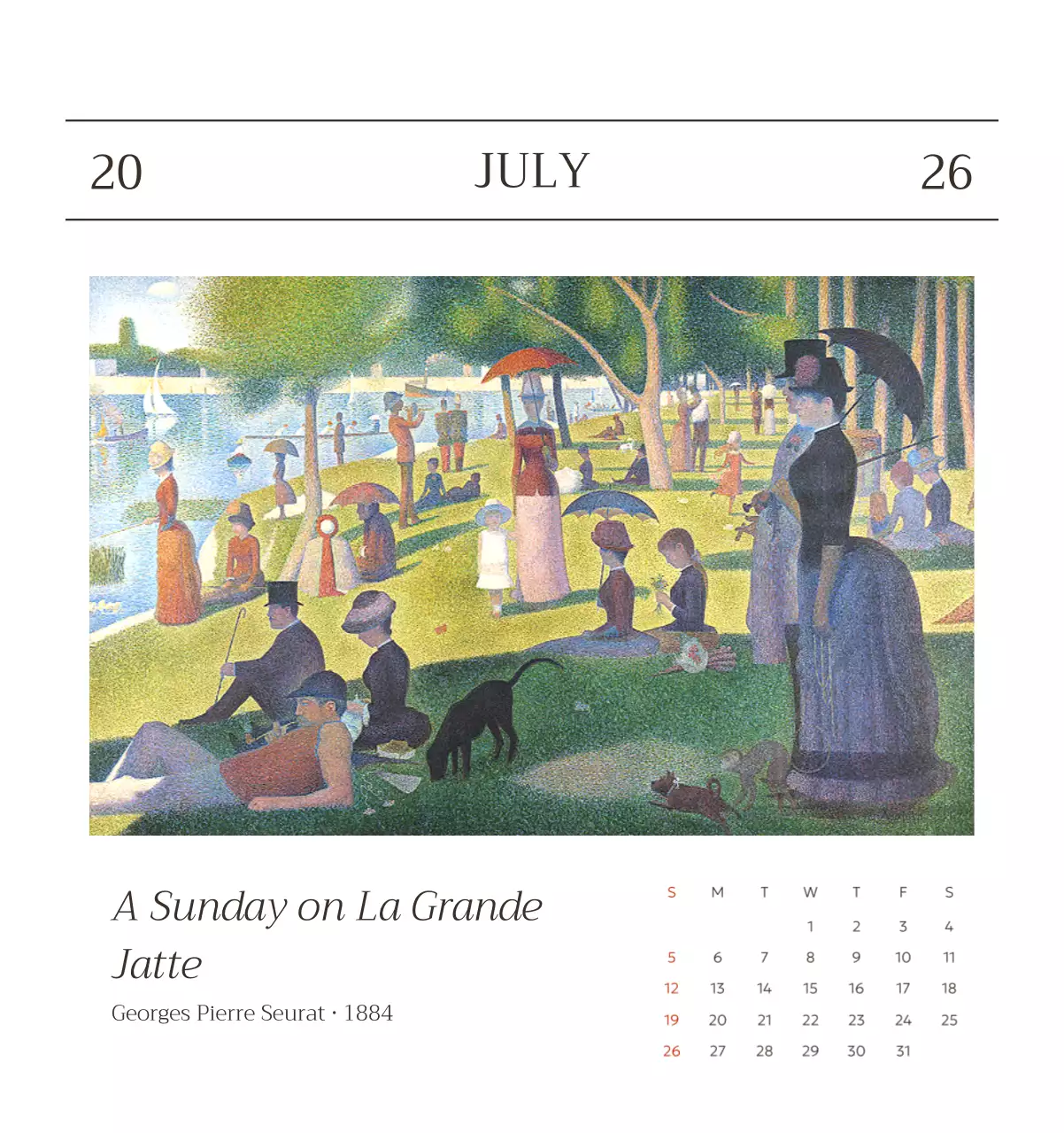 화이트 명화 달력 캘린더