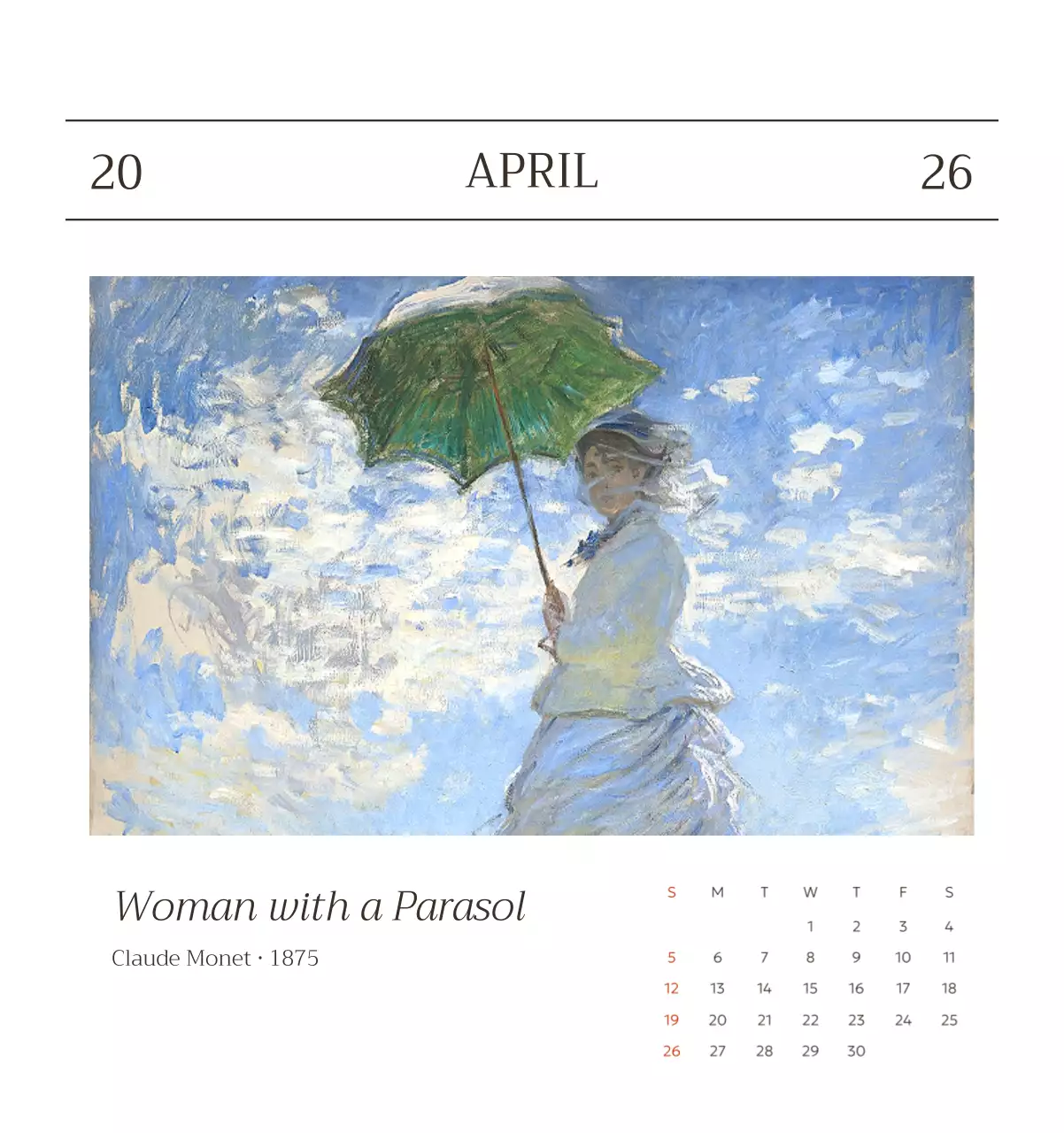 화이트 명화 달력 캘린더