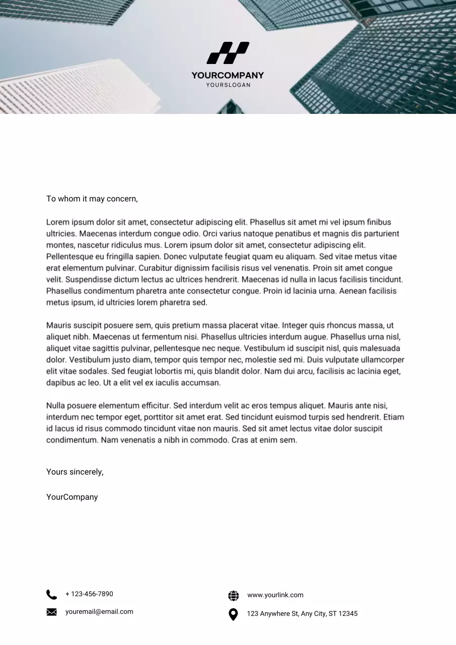 Grey Professional Business Letterhead