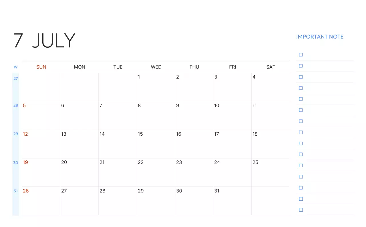 파랑 모던 캘린더 기획