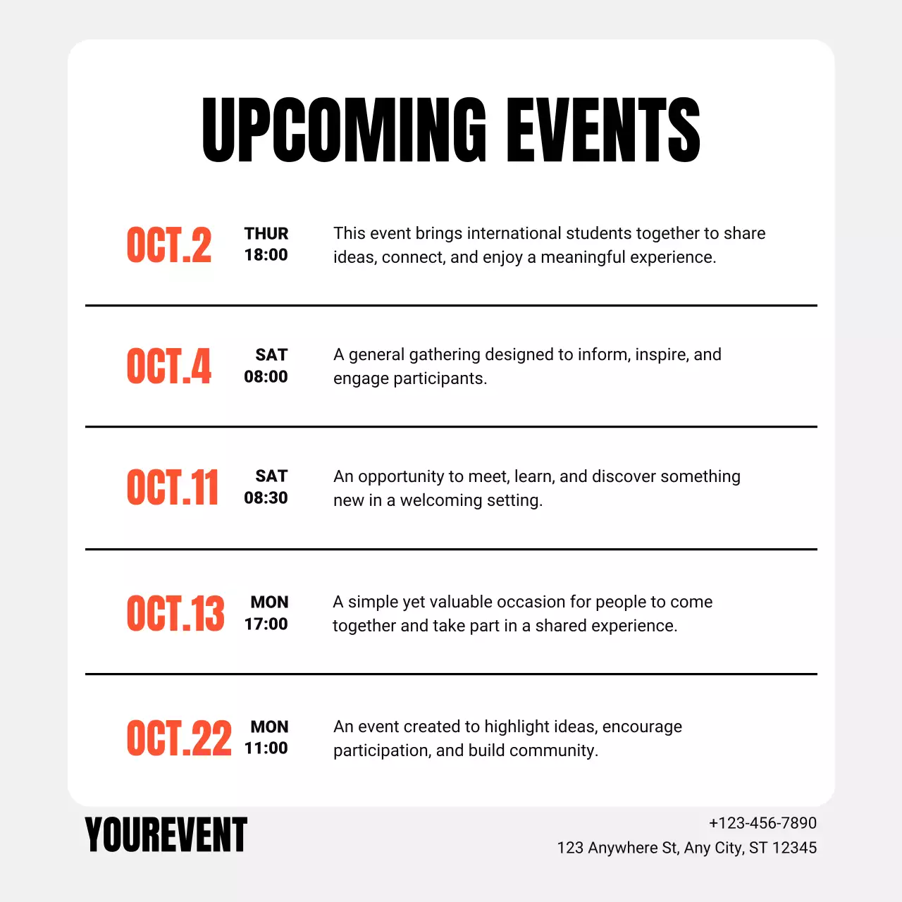 Grey Modern Event Calendar