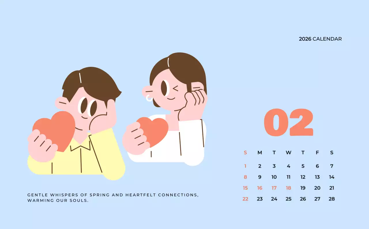 베이지 아기자기한 가족 달력