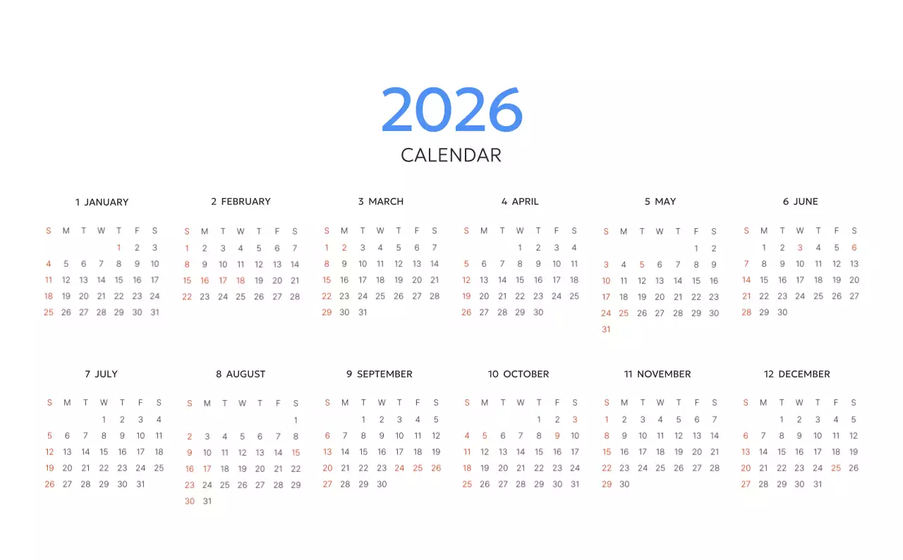 파랑 모던 캘린더 기획