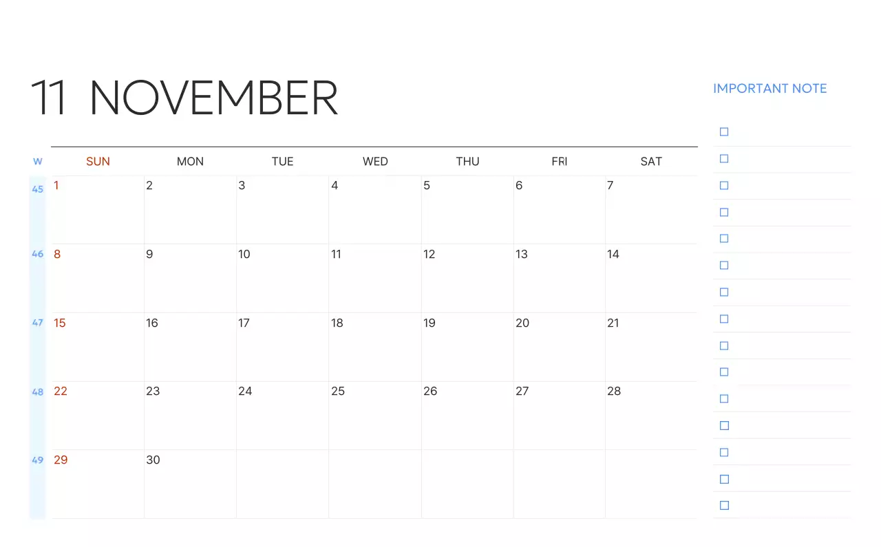 파랑 모던 캘린더 기획