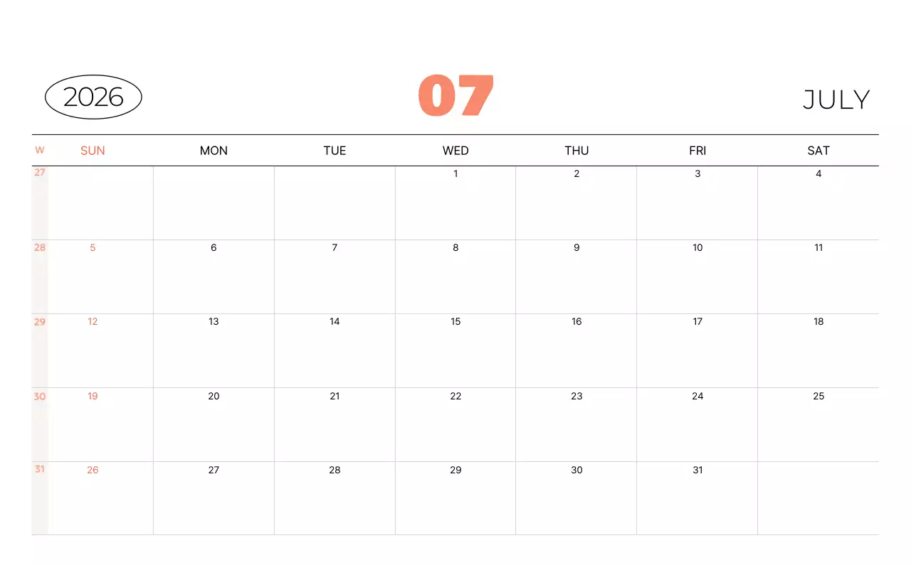 베이지 아기자기한 가족 달력