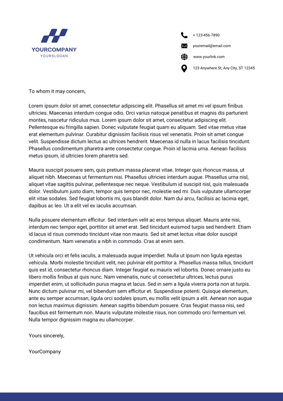 Blue Professional Business Letterhead